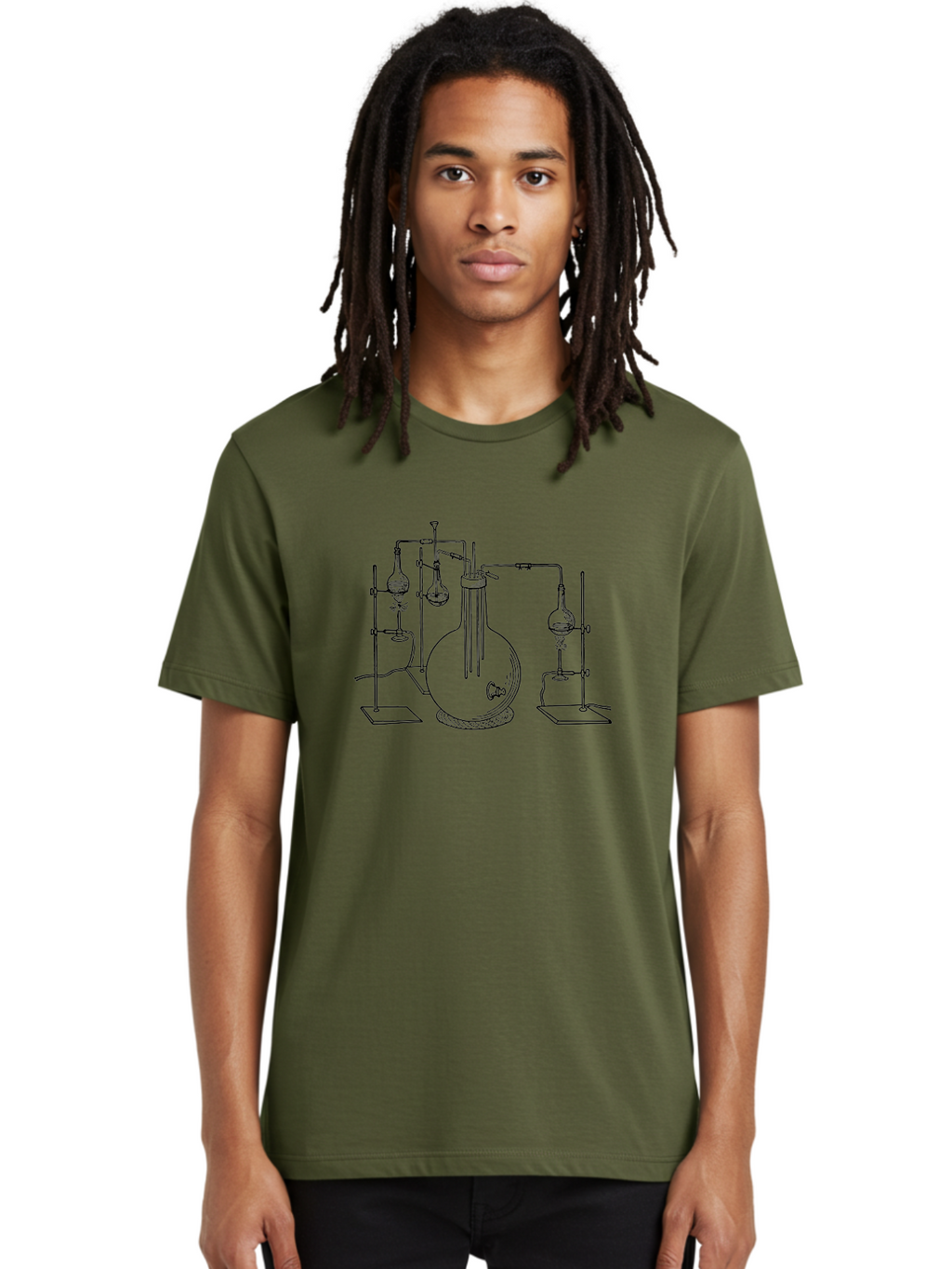 Laboratory-Equipment-3 Men'S Graphic Tee, 100% Cotton, Comfortable Casual Summer Wear, Machine Washable, Laboratory Equipment, Distillation Apparatus, Scientific Instruments, Chemistry Lab, Experimental Setup, Glassware, Round Bottom Flask, Aad617