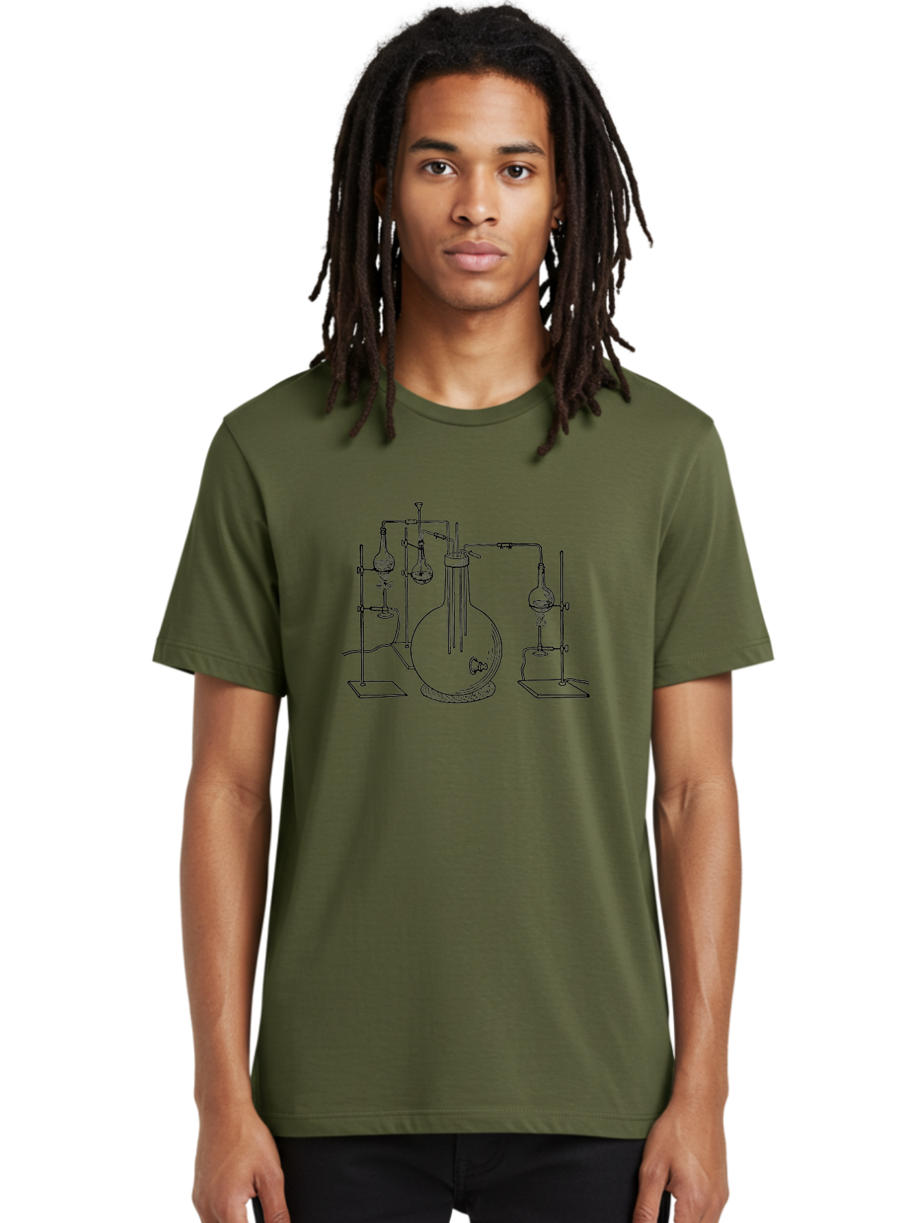 Laboratory-Equipment-3 Men'S Graphic Tee, 100% Cotton, Comfortable Casual Summer Wear, Machine Washable, Laboratory Equipment, Distillation Apparatus, Scientific Instruments, Chemistry Lab, Experimental Setup, Glassware, Round Bottom Flask, Aad617