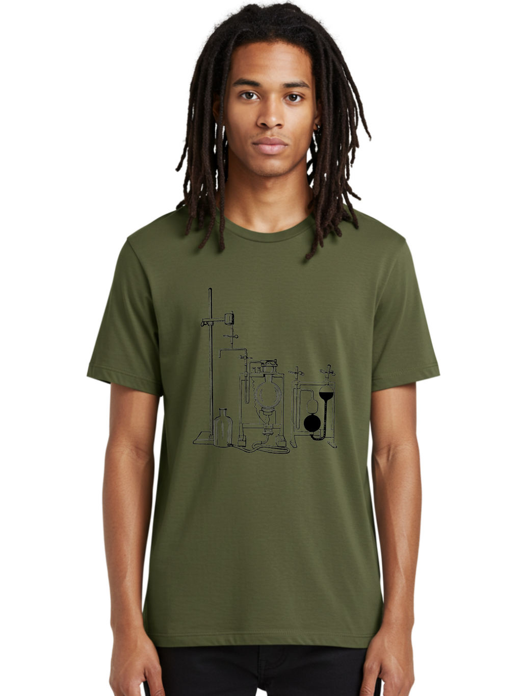 Laboratory-Equipment-4 Men'S Graphic Tee, 100% Cotton, Comfortable Casual Summer Wear, Machine Washable, Laboratory Equipment, Scientific Instruments, Chemistry Apparatus, Distillation Device, Flask, Bottle, Valve, Tube, Laboratory Setup, Aad618