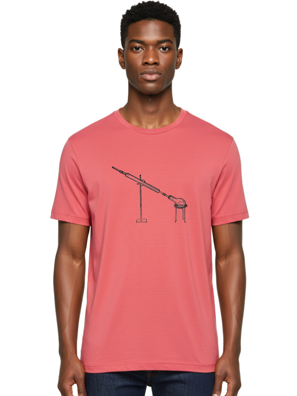 Laboratory-Equipment-8 Men'S Graphic Tee, 100% Cotton, Comfortable Casual Summer Wear, Machine Washable, Laboratory Equipment, Scientific Apparatus, Distillation Setup, Glassware, Chemistry Lab, Science Experiment, Test Tube, Clamp Stand, Aad622