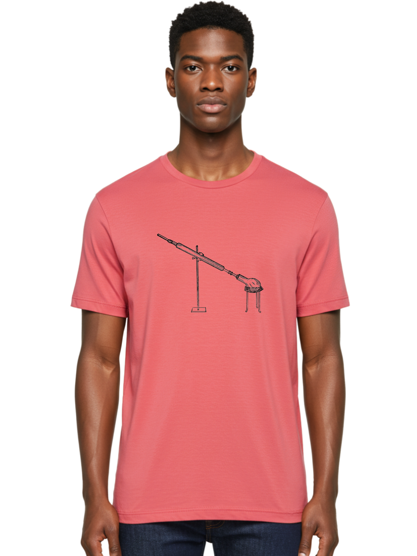 Laboratory-Equipment-8 Men'S Graphic Tee, 100% Cotton, Comfortable Casual Summer Wear, Machine Washable, Laboratory Equipment, Scientific Apparatus, Distillation Setup, Glassware, Chemistry Lab, Science Experiment, Test Tube, Clamp Stand, Aad622