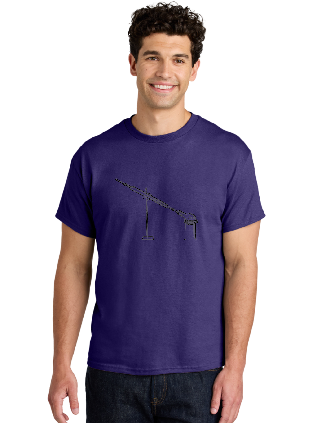 Laboratory-Equipment-8 Men'S Graphic Tee, 100% Cotton, Comfortable Casual Summer Wear, Machine Washable, Laboratory Equipment, Scientific Apparatus, Distillation Setup, Glassware, Chemistry Lab, Science Experiment, Test Tube, Clamp Stand, Aad622