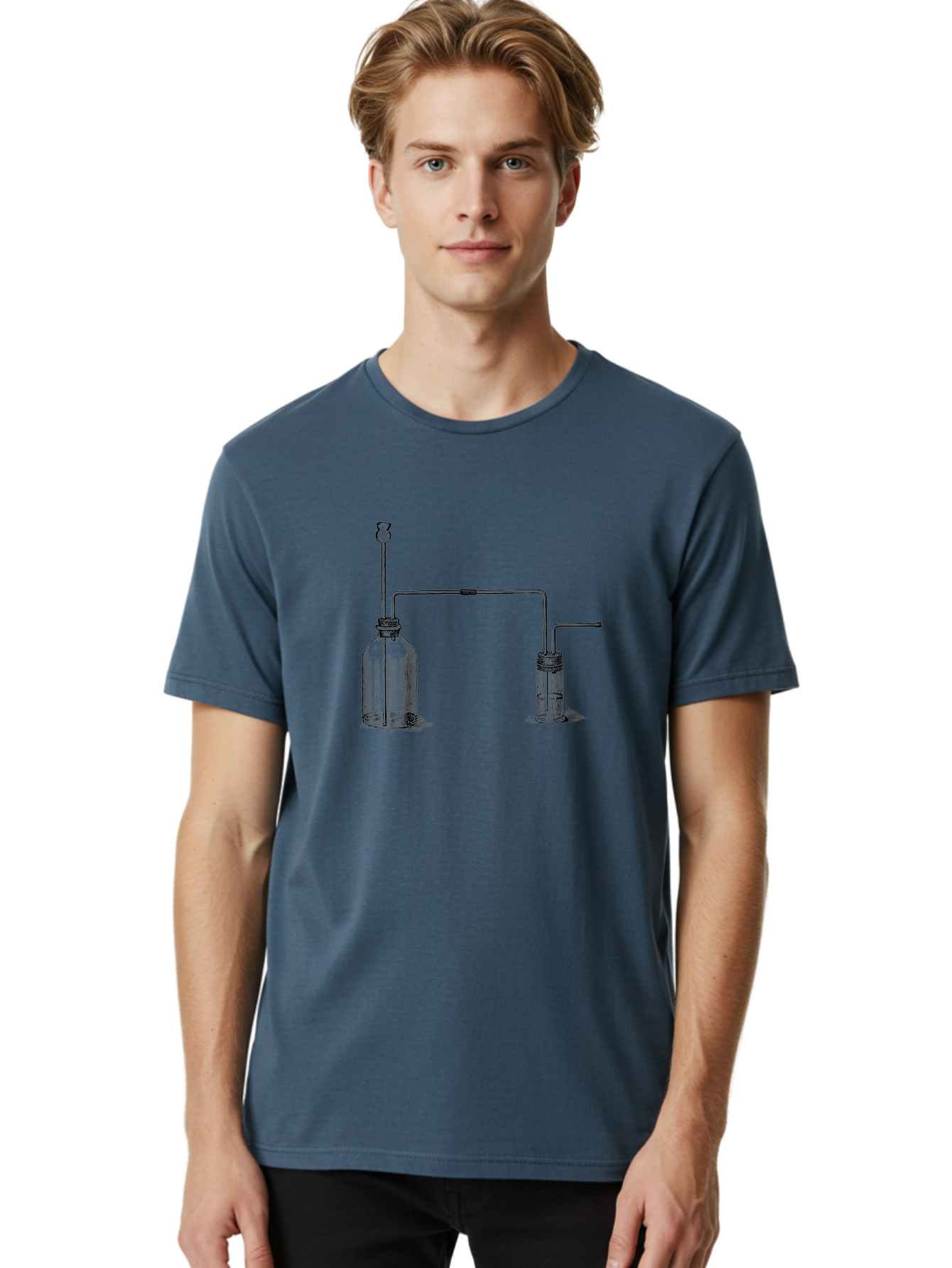 Laboratory-Equipment Men'S Graphic Tee, 100% Cotton, Comfortable Casual Summer Wear, Machine Washable, Laboratory Equipment, Scientific Apparatus, Glassware, Tubes, Bottles, Experimental Setup, Chemistry, Lab Setup, Equipment Connection Aad623