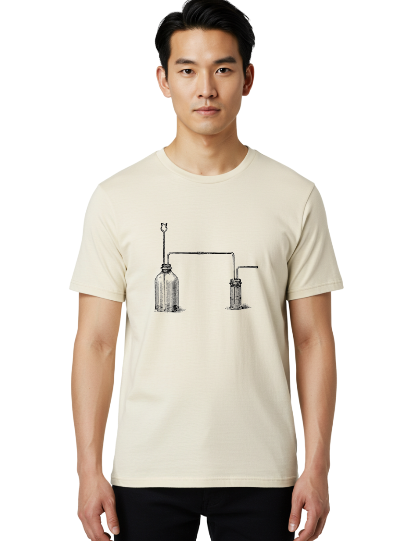 Laboratory-Equipment Men'S Graphic Tee, 100% Cotton, Comfortable Casual Summer Wear, Machine Washable, Laboratory Equipment, Scientific Apparatus, Glassware, Tubes, Bottles, Experimental Setup, Chemistry, Lab Setup, Equipment Connection Aad623