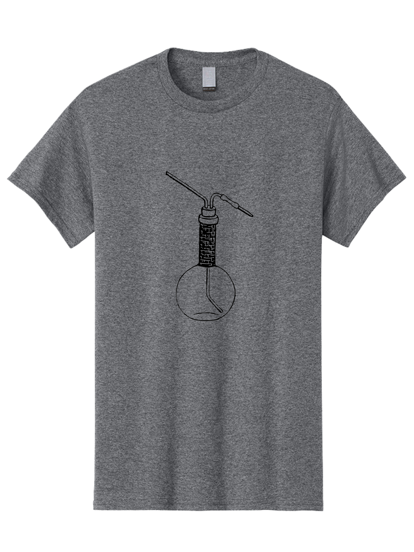 Laboratory-Flask-1 Men'S Graphic Tee, 100% Cotton, Comfortable Casual Summer Wear, Machine Washable, Laboratory Equipment, Science Lab, Chemistry Experiment, Glassware, Scientific Research, Flask With Tube, Laboratory Setup Aad624