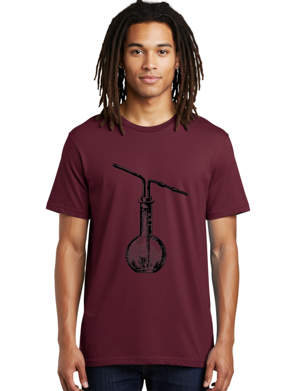 Laboratory-Flask-2 Men'S Graphic Tee, 100% Cotton, Comfortable Casual Summer Wear, Machine Washable, Laboratory Equipment, Scientific Glassware, Chemistry Apparatus, Flask With Tubes, Experimental Setup, Lab Supplies, Research Tools Aad625