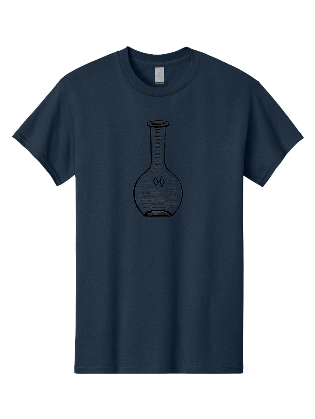 Laboratory-Flask-3 Men'S Graphic Tee, 100% Cotton, Comfortable Casual Summer Wear, Machine Washable, Laboratory Equipment, Scientific Glassware, Vintage Bottle Design, Sketch Illustration, Black Outline, Simple Shapes, Chemical Container, Aad626