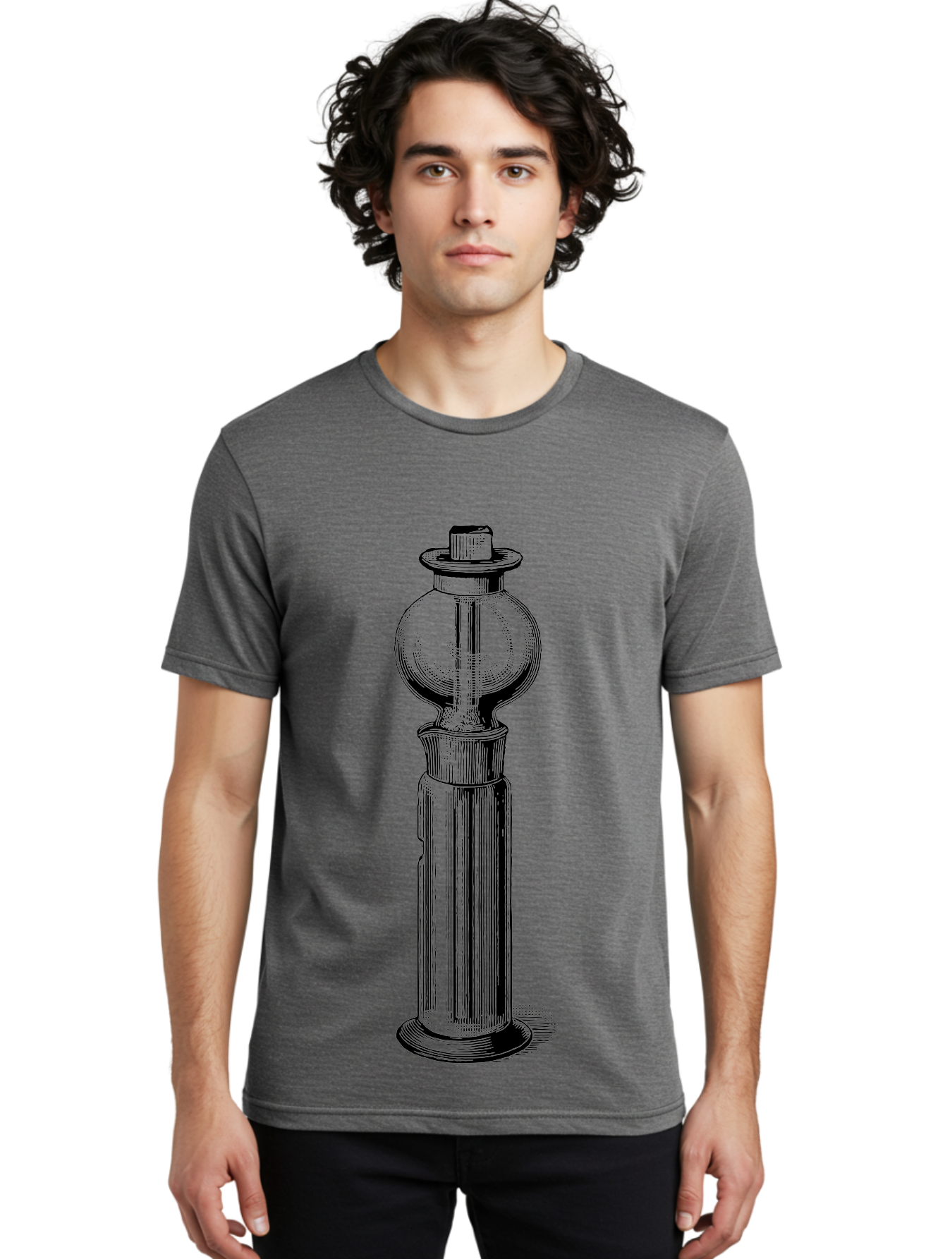 Lamp-Post Men'S Graphic Tee, 100% Cotton, Comfortable Casual Summer Wear, Machine Washable, Vintage Lamp Post, Street Lamp, Antique Lighting, Classic Design, Traditional Style, Ornate Details, Historic Architecture Aad628