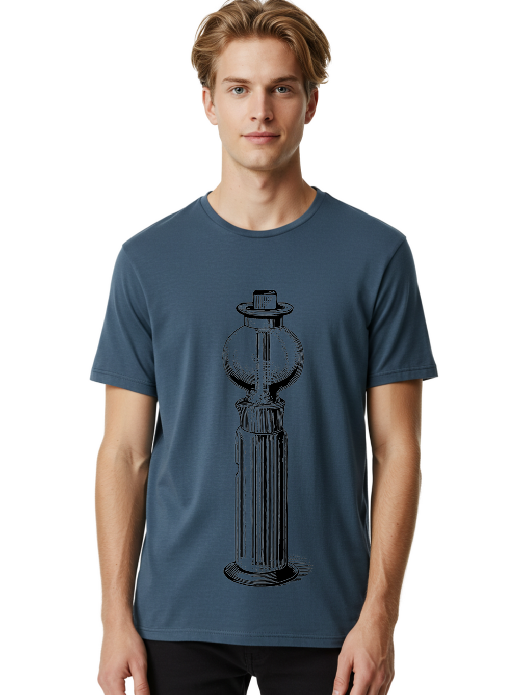 Lamp-Post Men'S Graphic Tee, 100% Cotton, Comfortable Casual Summer Wear, Machine Washable, Vintage Lamp Post, Street Lamp, Antique Lighting, Classic Design, Traditional Style, Ornate Details, Historic Architecture Aad628