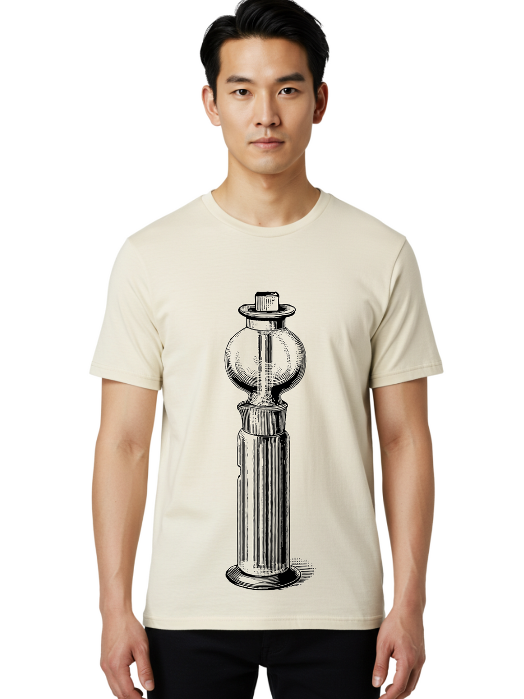 Lamp-Post Men'S Graphic Tee, 100% Cotton, Comfortable Casual Summer Wear, Machine Washable, Vintage Lamp Post, Street Lamp, Antique Lighting, Classic Design, Traditional Style, Ornate Details, Historic Architecture Aad628
