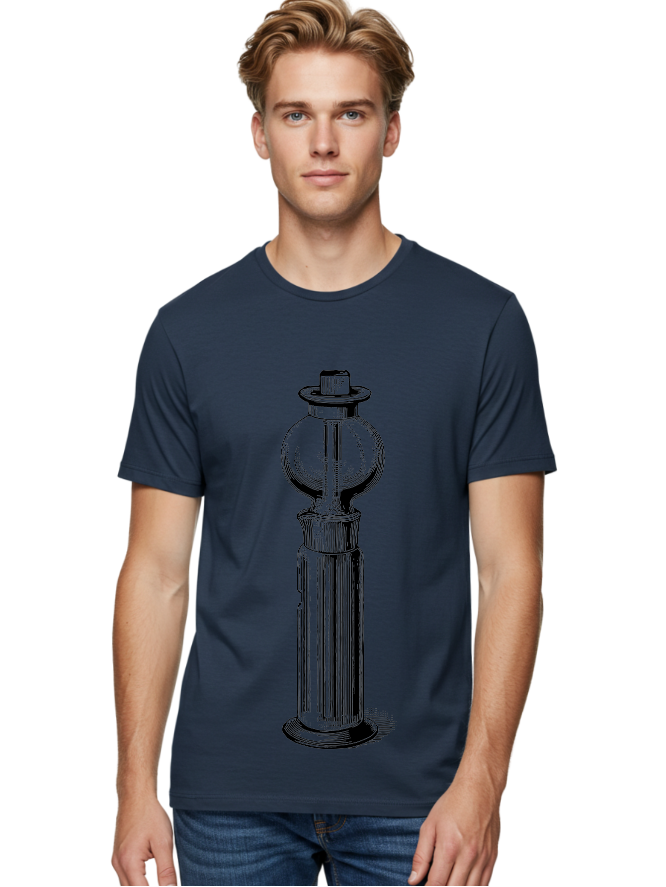 Lamp-Post Men'S Graphic Tee, 100% Cotton, Comfortable Casual Summer Wear, Machine Washable, Vintage Lamp Post, Street Lamp, Antique Lighting, Classic Design, Traditional Style, Ornate Details, Historic Architecture Aad628