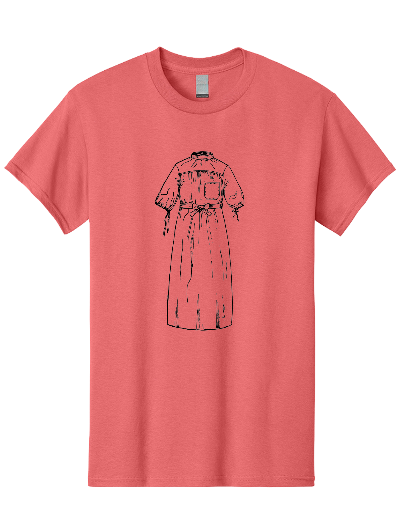 Long-Smock Men'S Graphic Tee, 100% Cotton, Comfortable Casual Summer Wear, Machine Washable, Simple Smock Design, High Neckline, Elastic Cuffs, Tie Belt, Utility Pocket, Practical Clothing, Vintage Fashion, Folk Style, Relaxed Fit, Aad629