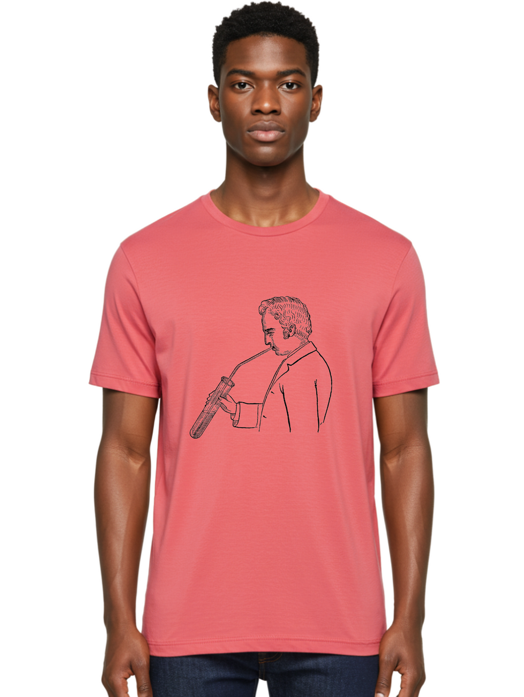 Man-Smoking-Pipe Men'S Graphic Tee, 100% Cotton, Comfortable Casual Summer Wear, Machine Washable, Man Holding Blowtorch, Vintage Illustration, Retro Artwork, Skilled Craftsman, Tool Usage, Industrial Work, Diy Projects, Craftsmanship, Aad631