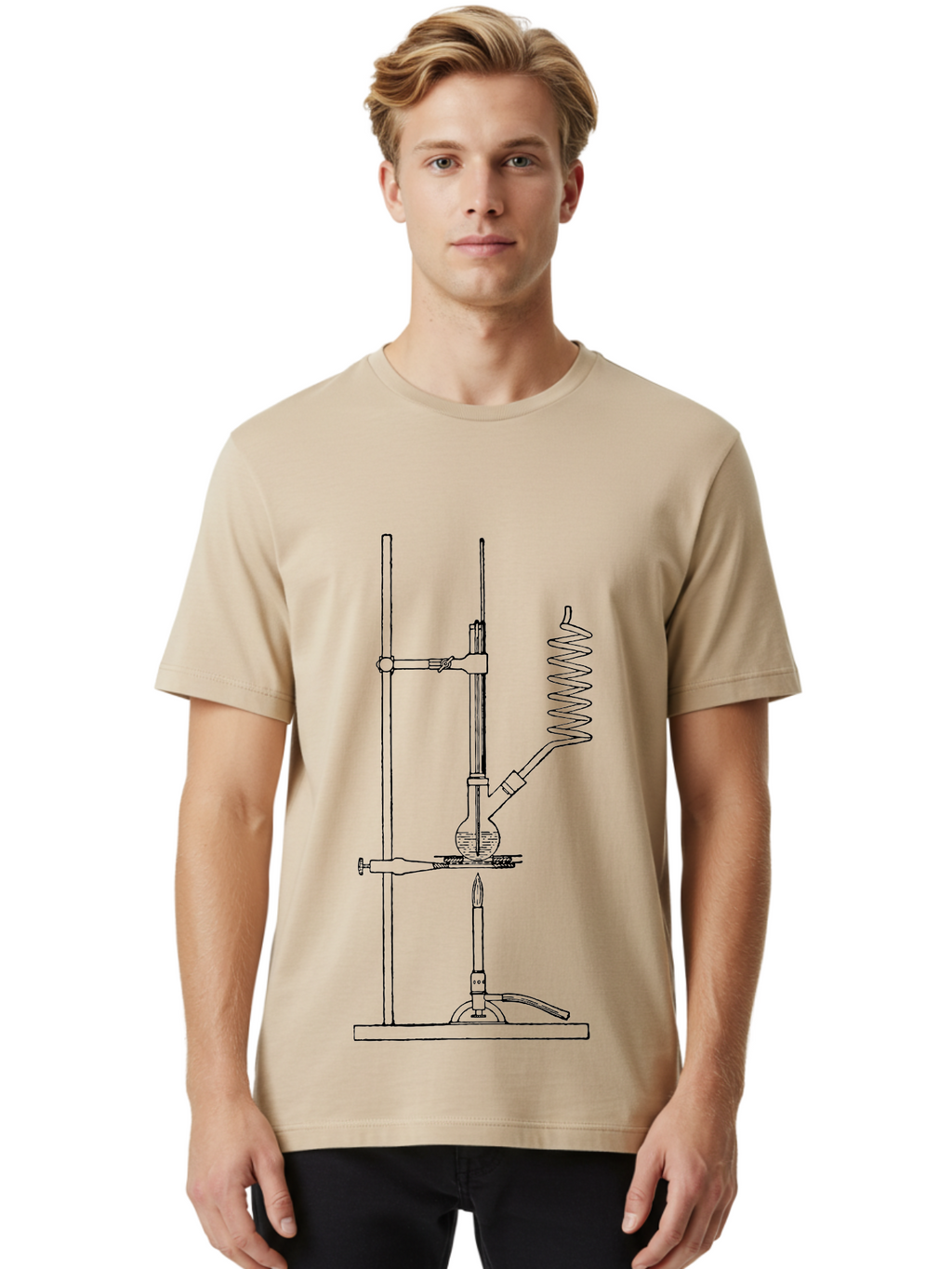 Mechanical-Device Men'S Graphic Tee, 100% Cotton, Comfortable Casual Summer Wear, Machine Washable, Mechanical Device, Technical Drawing, Industrial Equipment, Mechanical Parts, Gears And Levers, Spring Mechanism, Technical Illustration Aad634