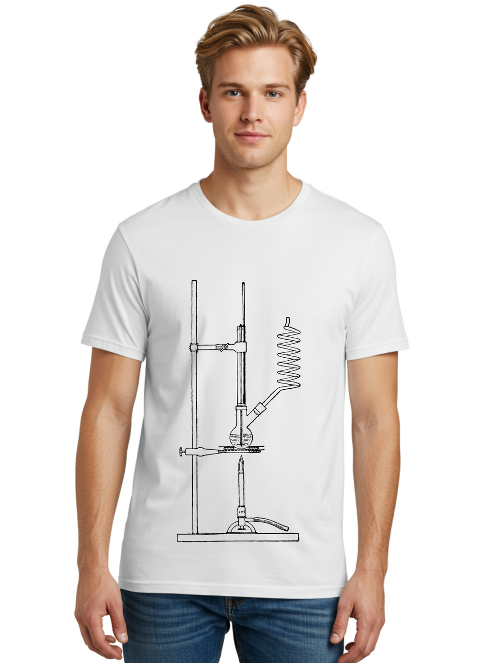 Mechanical-Device Men'S Graphic Tee, 100% Cotton, Comfortable Casual Summer Wear, Machine Washable, Mechanical Device, Technical Drawing, Industrial Equipment, Mechanical Parts, Gears And Levers, Spring Mechanism, Technical Illustration Aad634