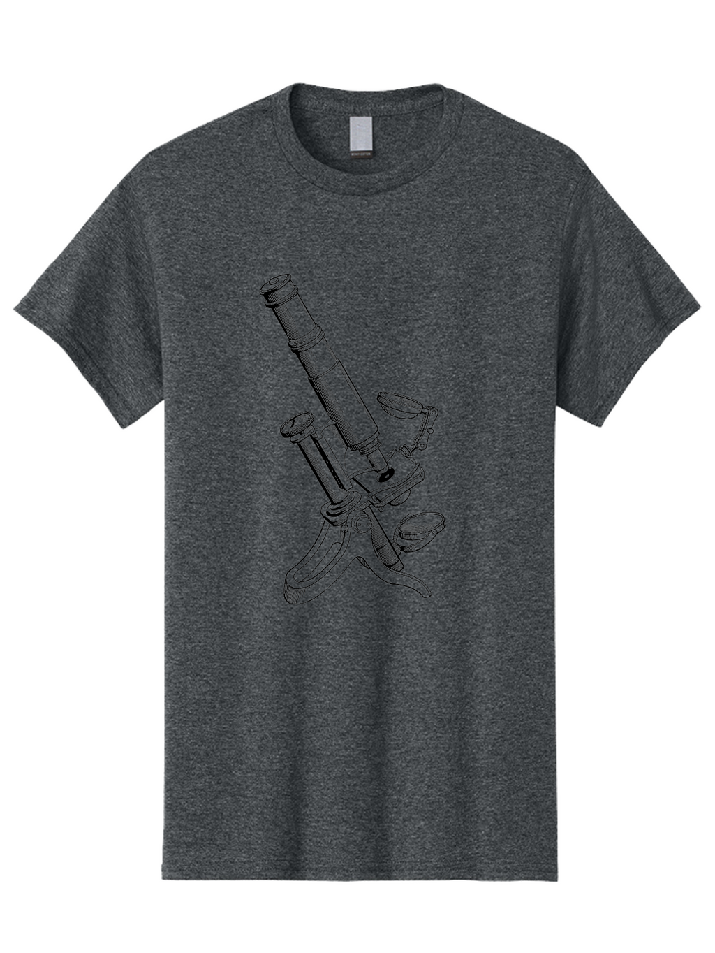 Microscope Men'S Graphic Tee, 100% Cotton, Comfortable Casual Summer Wear, Machine Washable, Microscope Illustration, Scientific Equipment, Laboratory Instrument, Cell Study, Detailed Drawing, Vintage Style, Scientific Research, Aad636