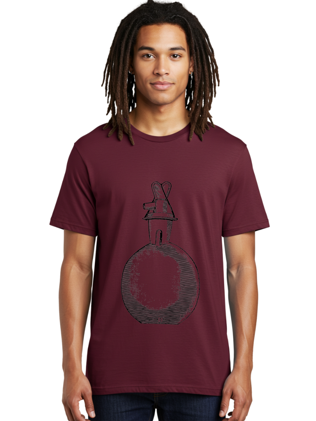 Molotov-Cocktail Men'S Graphic Tee, 100% Cotton, Comfortable Casual Summer Wear, Machine Washable, Potion Bottle, Vintage Apothecary, Fantasy Art, Mystical Elixir, Magical Concoction, Hand-Drawn Illustration, Sketch Art, Retro Style Aad637