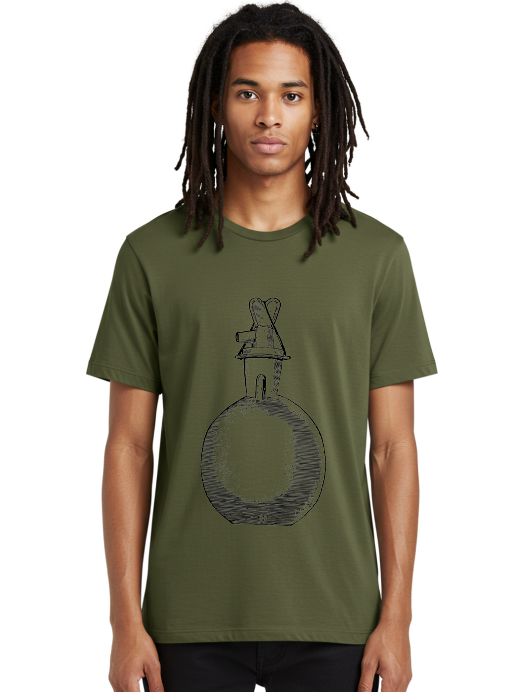 Molotov-Cocktail Men'S Graphic Tee, 100% Cotton, Comfortable Casual Summer Wear, Machine Washable, Potion Bottle, Vintage Apothecary, Fantasy Art, Mystical Elixir, Magical Concoction, Hand-Drawn Illustration, Sketch Art, Retro Style Aad637