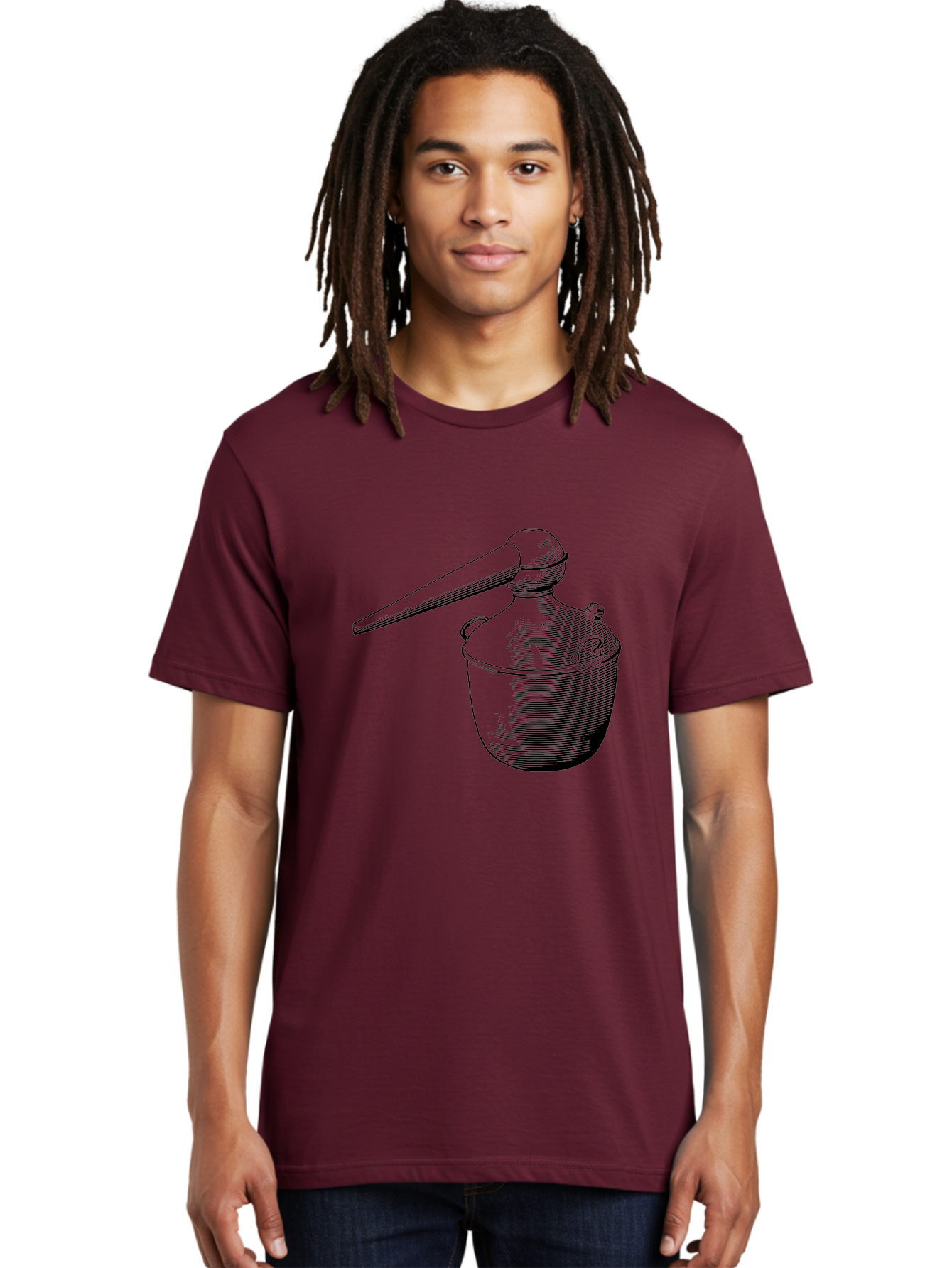 Neti-Pot Men'S Graphic Tee, 100% Cotton, Comfortable Casual Summer Wear, Machine Washable, Manual Grinder, Coffee Grinder, Spice Grinder, Kitchen Tool, Vintage Design, Manual Operation, Hand-Crank, Grinding Mechanism Aad638