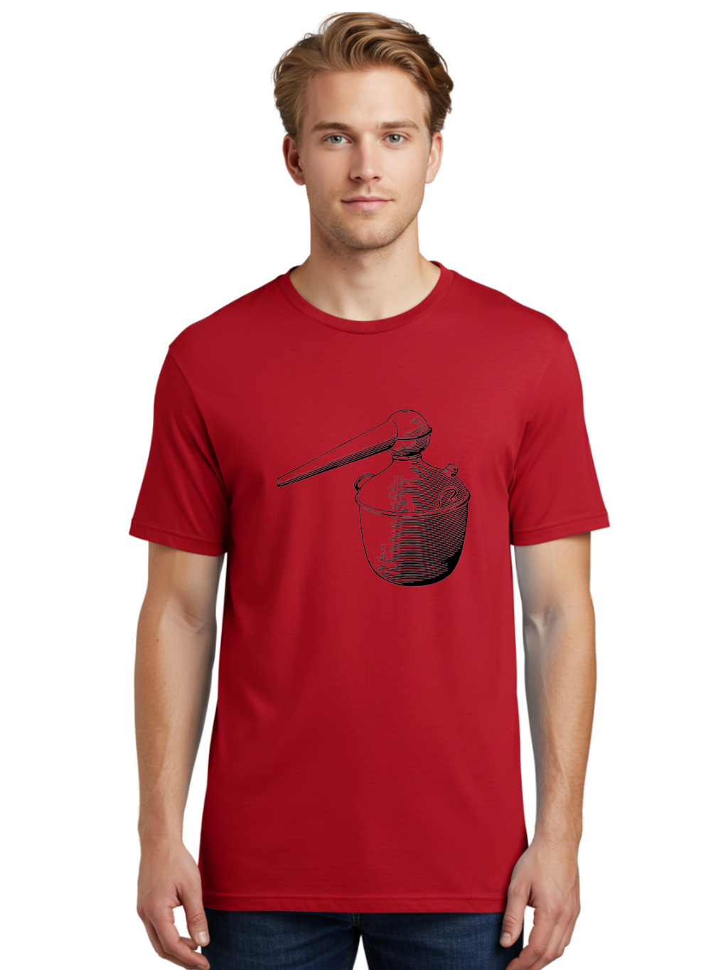 Neti-Pot Men'S Graphic Tee, 100% Cotton, Comfortable Casual Summer Wear, Machine Washable, Manual Grinder, Coffee Grinder, Spice Grinder, Kitchen Tool, Vintage Design, Manual Operation, Hand-Crank, Grinding Mechanism Aad638