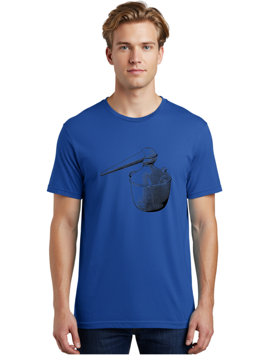 Neti-Pot Men'S Graphic Tee, 100% Cotton, Comfortable Casual Summer Wear, Machine Washable, Manual Grinder, Coffee Grinder, Spice Grinder, Kitchen Tool, Vintage Design, Manual Operation, Hand-Crank, Grinding Mechanism Aad638