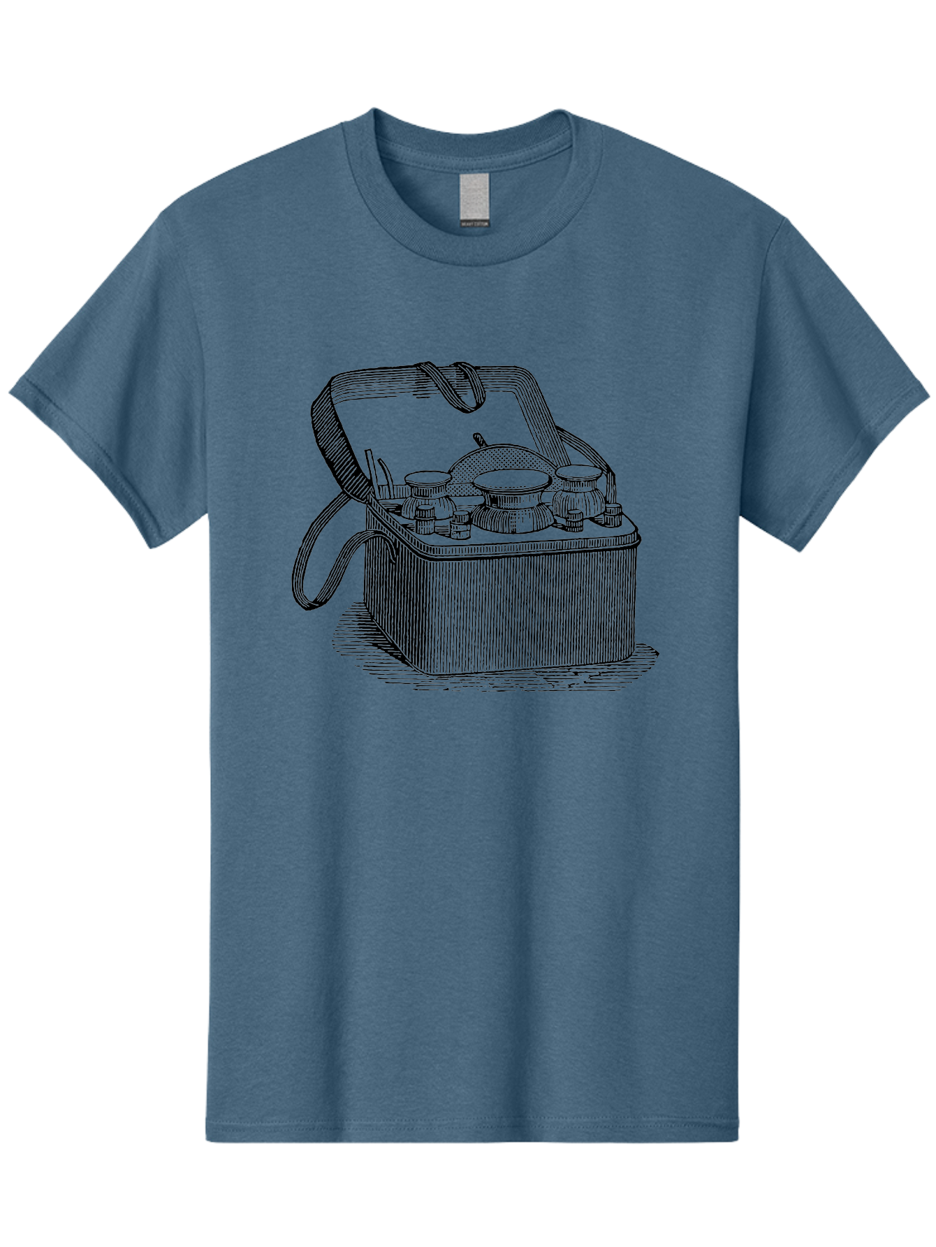 Picnic-Basket Men'S Graphic Tee, 100% Cotton, Comfortable Casual Summer Wear, Machine Washable, Picnic Basket, Outdoor Dining, Al Fresco, Picnic Essentials, Tableware, Dining Accessories, Vintage Picnic, Outdoor Entertaining, Picnic Setup Aad641