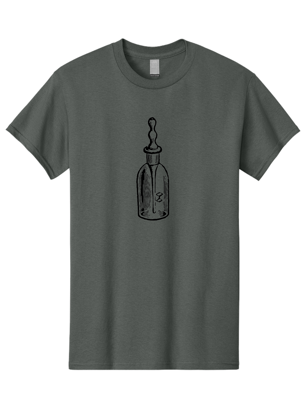 Poison-Bottle Men'S Graphic Tee, 100% Cotton, Comfortable Casual Summer Wear, Machine Washable, Vintage Bottle, Antique Glass, Apothecary Jar, Ornate Stopper, Classic Design, Retro Style, Medicinal Container, Elegant Shape Aad642