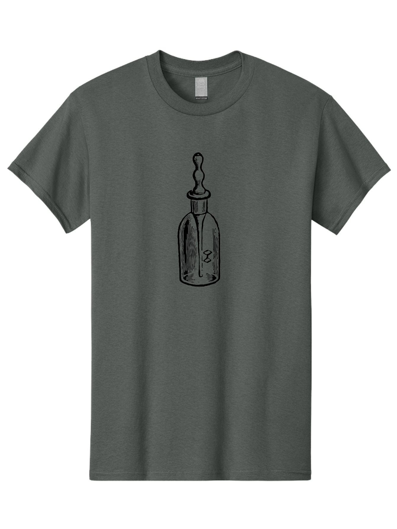 Poison-Bottle Men'S Graphic Tee, 100% Cotton, Comfortable Casual Summer Wear, Machine Washable, Vintage Bottle, Antique Glass, Apothecary Jar, Ornate Stopper, Classic Design, Retro Style, Medicinal Container, Elegant Shape Aad642
