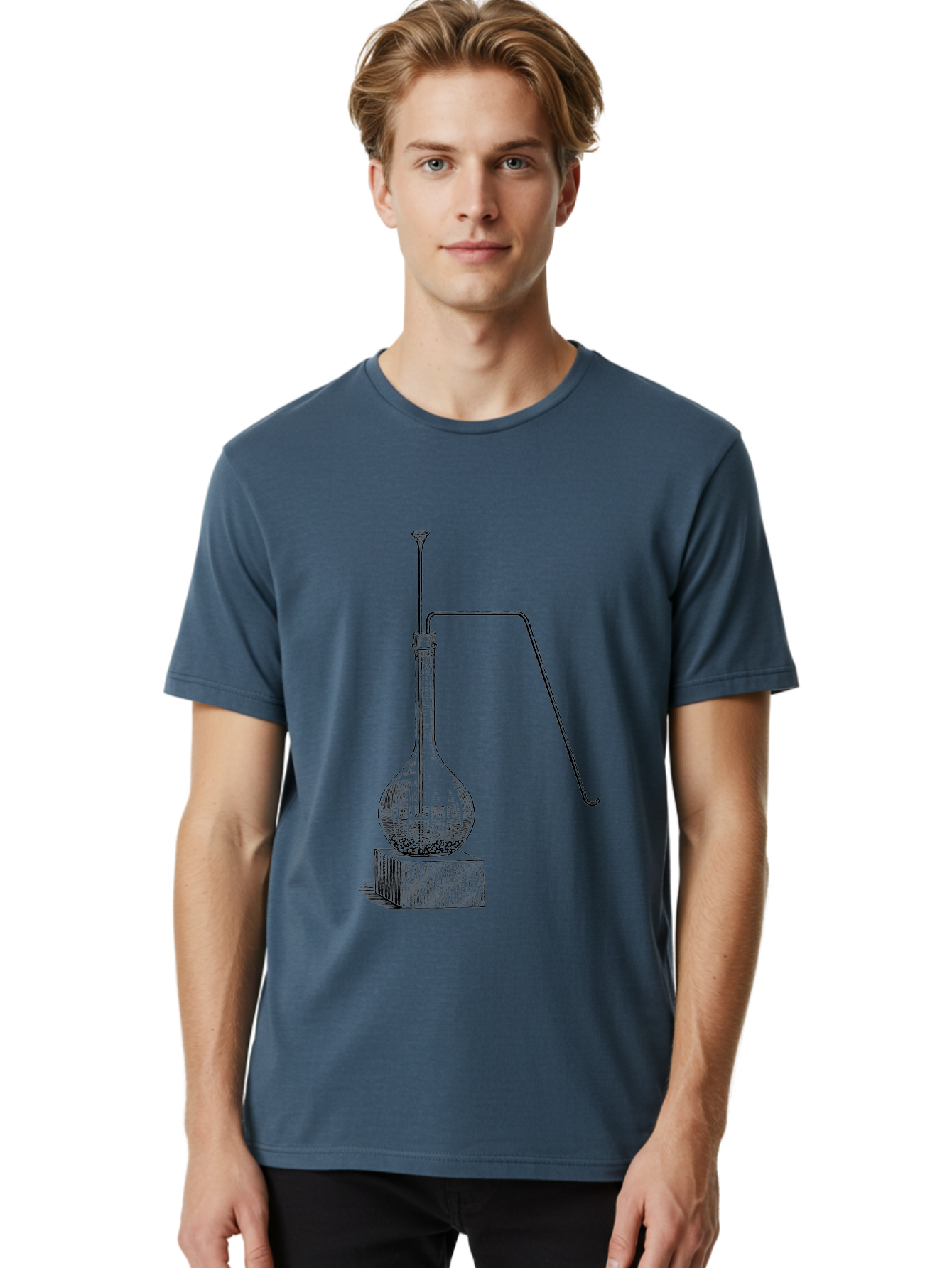 Retort-1 Men'S Graphic Tee, 100% Cotton, Comfortable Casual Summer Wear, Machine Washable, Laboratory Equipment, Scientific Glassware, Distillation Apparatus, Chemistry Experiment, Vintage Lab Setup, Scientific Illustration, Glass Flask, Aad646