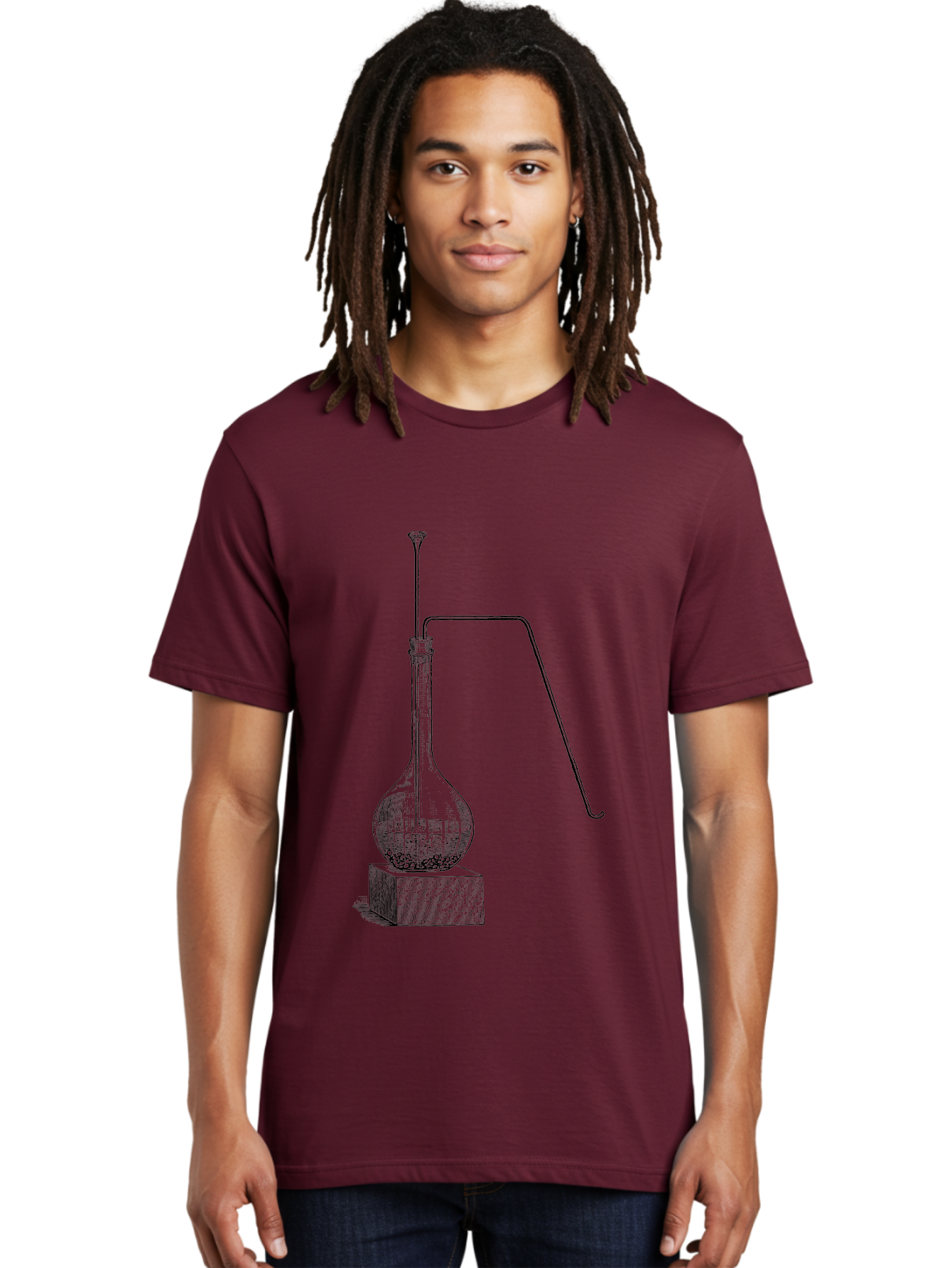 Retort-1 Men'S Graphic Tee, 100% Cotton, Comfortable Casual Summer Wear, Machine Washable, Laboratory Equipment, Scientific Glassware, Distillation Apparatus, Chemistry Experiment, Vintage Lab Setup, Scientific Illustration, Glass Flask, Aad646