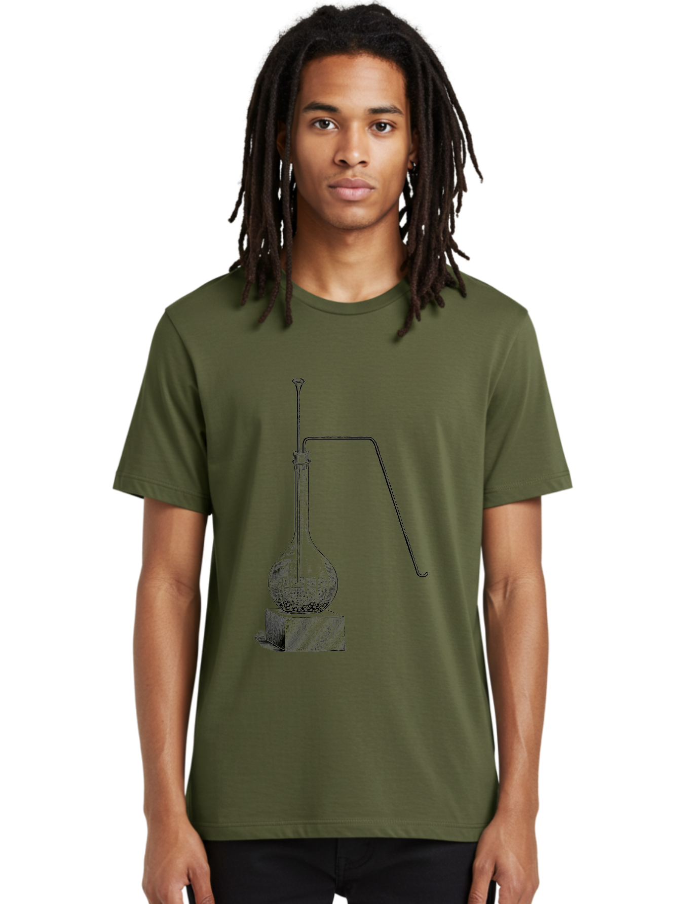 Retort-1 Men'S Graphic Tee, 100% Cotton, Comfortable Casual Summer Wear, Machine Washable, Laboratory Equipment, Scientific Glassware, Distillation Apparatus, Chemistry Experiment, Vintage Lab Setup, Scientific Illustration, Glass Flask, Aad646