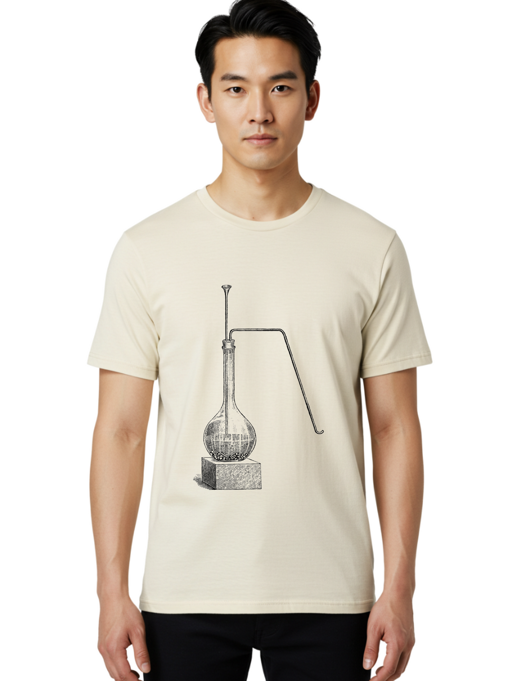 Retort-1 Men'S Graphic Tee, 100% Cotton, Comfortable Casual Summer Wear, Machine Washable, Laboratory Equipment, Scientific Glassware, Distillation Apparatus, Chemistry Experiment, Vintage Lab Setup, Scientific Illustration, Glass Flask, Aad646