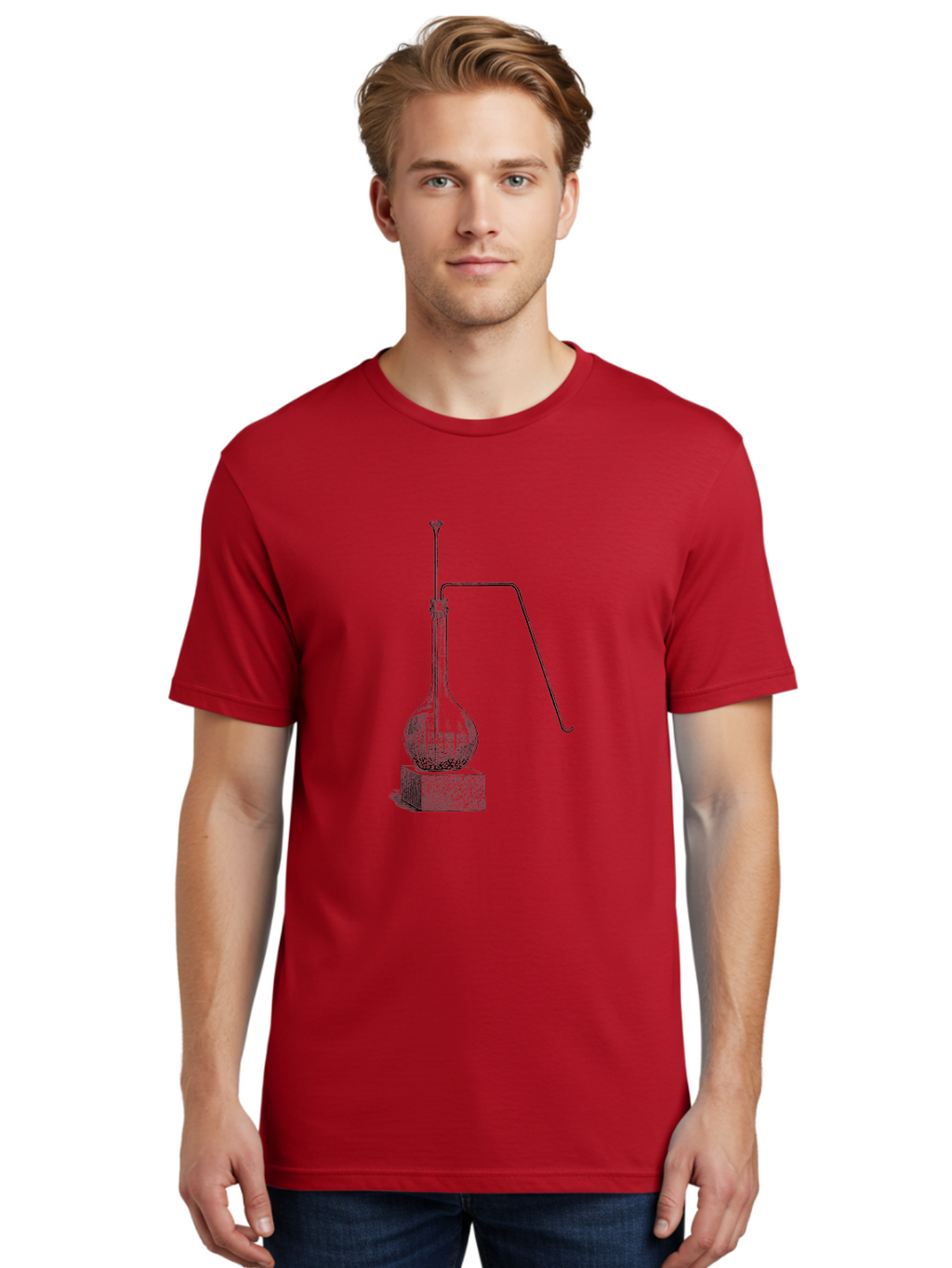 Retort-1 Men'S Graphic Tee, 100% Cotton, Comfortable Casual Summer Wear, Machine Washable, Laboratory Equipment, Scientific Glassware, Distillation Apparatus, Chemistry Experiment, Vintage Lab Setup, Scientific Illustration, Glass Flask, Aad646