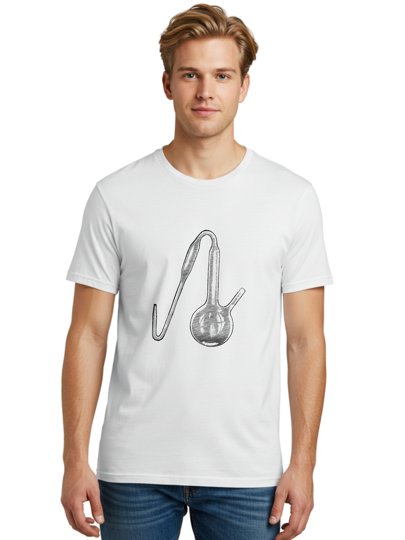 Retort Men'S Graphic Tee, 100% Cotton, Comfortable Casual Summer Wear, Machine Washable, Laboratory Equipment, Science, Chemistry, Distillation, Vintage, Retort, Scientific Instrument, Experimental Setup, Old Fashioned Lab Equipment Aad647