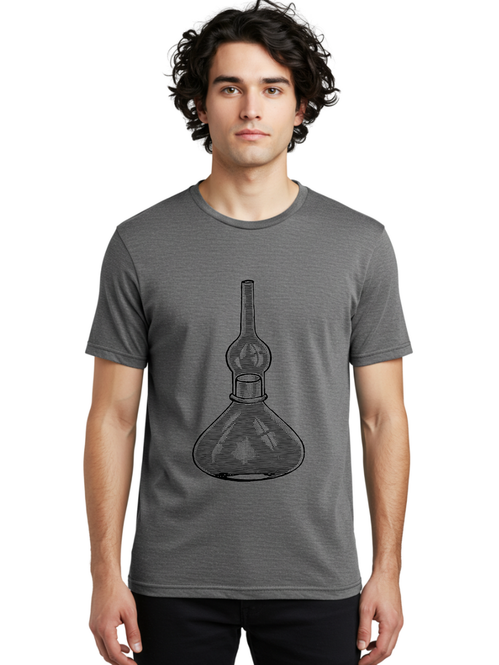 Separatory-Funnel Men'S Graphic Tee, 100% Cotton, Comfortable Casual Summer Wear, Machine Washable, Laboratory Equipment, Separatory Funnel, Glassware, Chemistry Lab, Scientific Tools, Experimental Apparatus, Chemical Separation Aad649