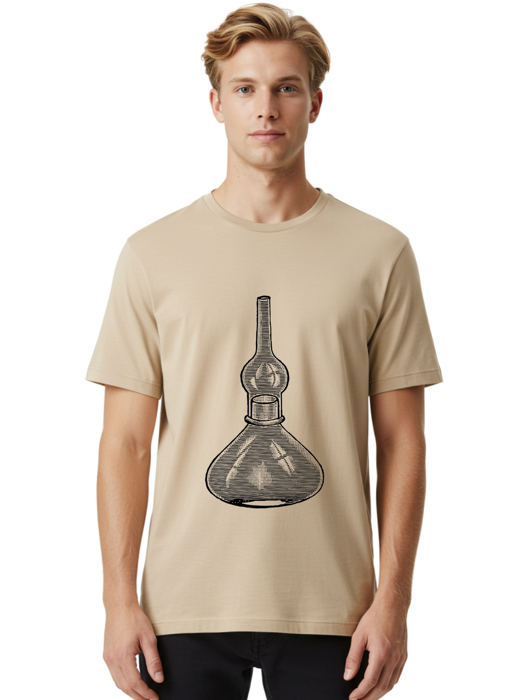 Separatory-Funnel Men'S Graphic Tee, 100% Cotton, Comfortable Casual Summer Wear, Machine Washable, Laboratory Equipment, Separatory Funnel, Glassware, Chemistry Lab, Scientific Tools, Experimental Apparatus, Chemical Separation Aad649