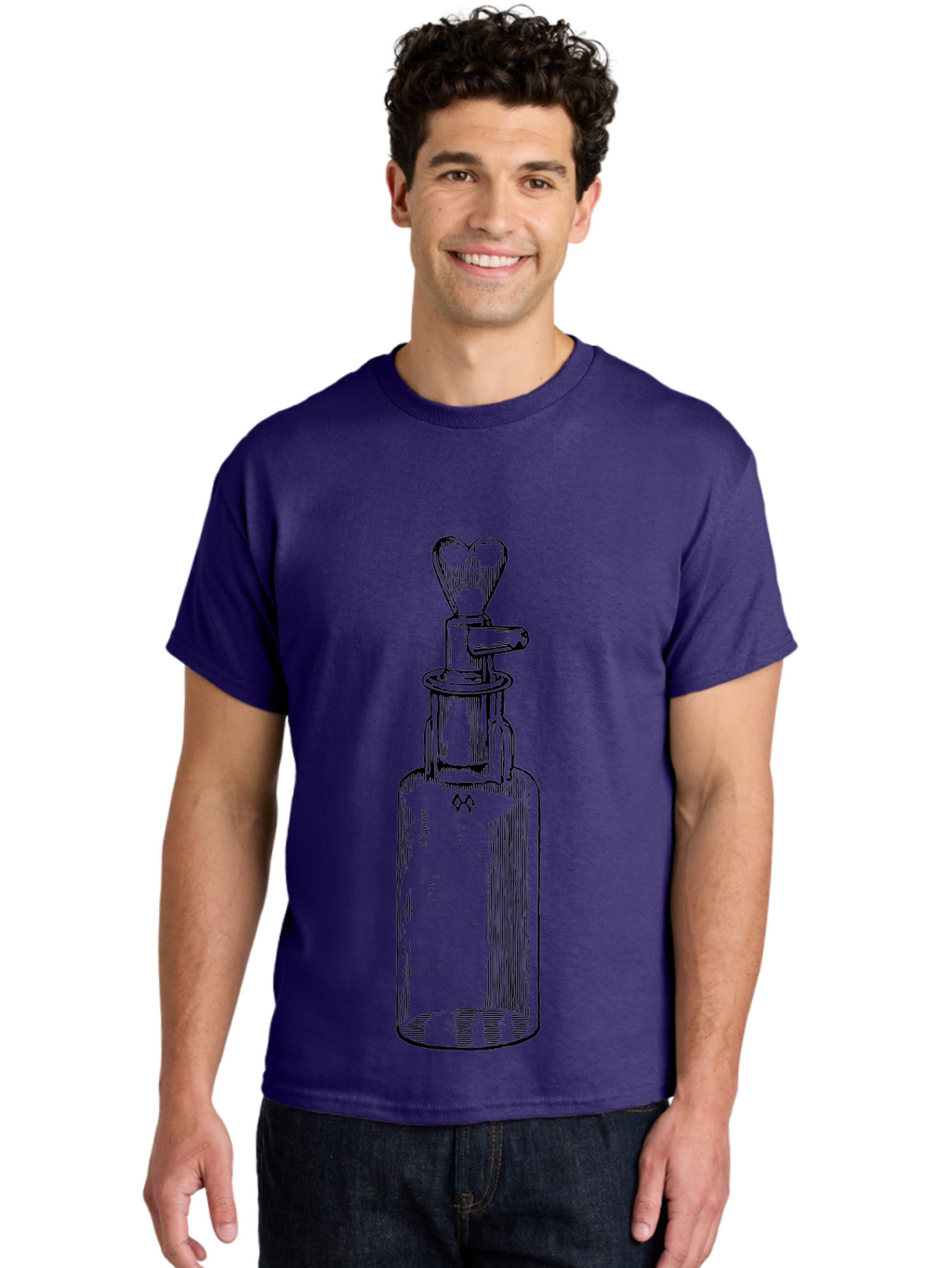 Soda-Syphon Men'S Graphic Tee, 100% Cotton, Comfortable Casual Summer Wear, Machine Washable, Vintage Soda Syphon, Antique Bottle, Heart-Shaped Top, Retro Kitchen Gadget, Nostalgic Design, Unique Collectible, Nostalgic Charm, Classic Decor Aad651