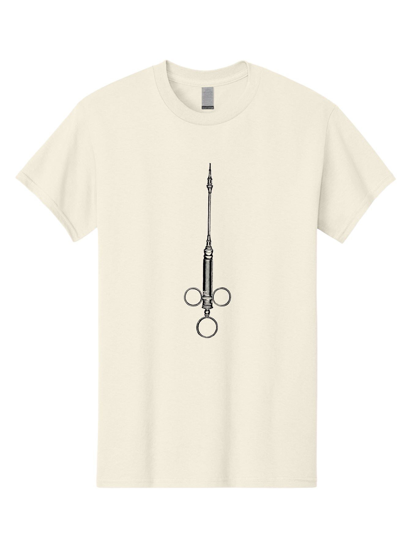 Syringe Men'S Graphic Tee, 100% Cotton, Comfortable Casual Summer Wear, Machine Washable, Medical Syringe, Medical Equipment, Healthcare Supplies, Injection Device, Vaccination Tool, Medical Illustration, Precise Medical Instrument Aad652