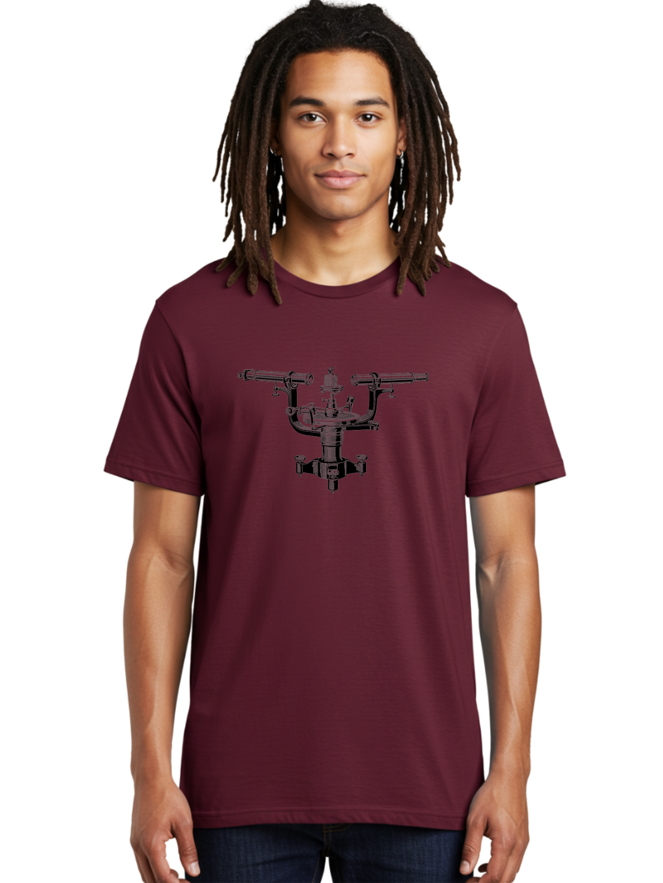 Theodolite Men'S Graphic Tee, 100% Cotton, Comfortable Casual Summer Wear, Machine Washable, Vintage Theodolite, Surveying Equipment, Measuring Angles, Navigation Tool, Land Surveying, Historical Instrument, Precise Measurements, Aad655