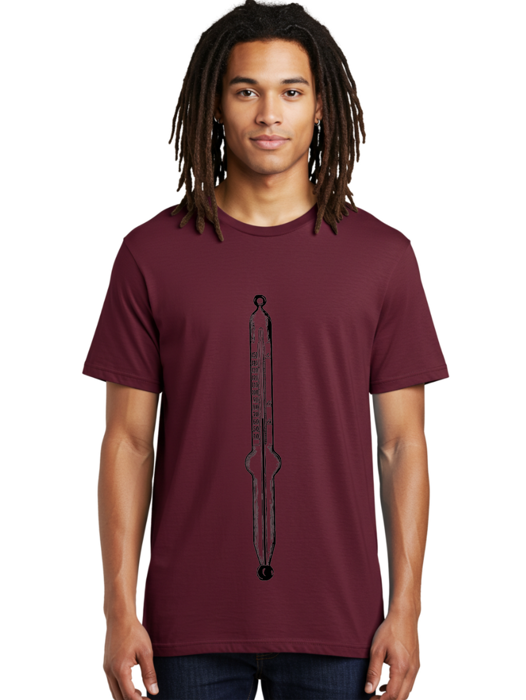 Thermometer-1 Men'S Graphic Tee, 100% Cotton, Comfortable Casual Summer Wear, Machine Washable, Classic Thermometer, Temperature Measurement, Scientific Instrument, Precise Readings, Mercury Thermometer, Fahrenheit Scale, Laboratory Equipment, Aad656
