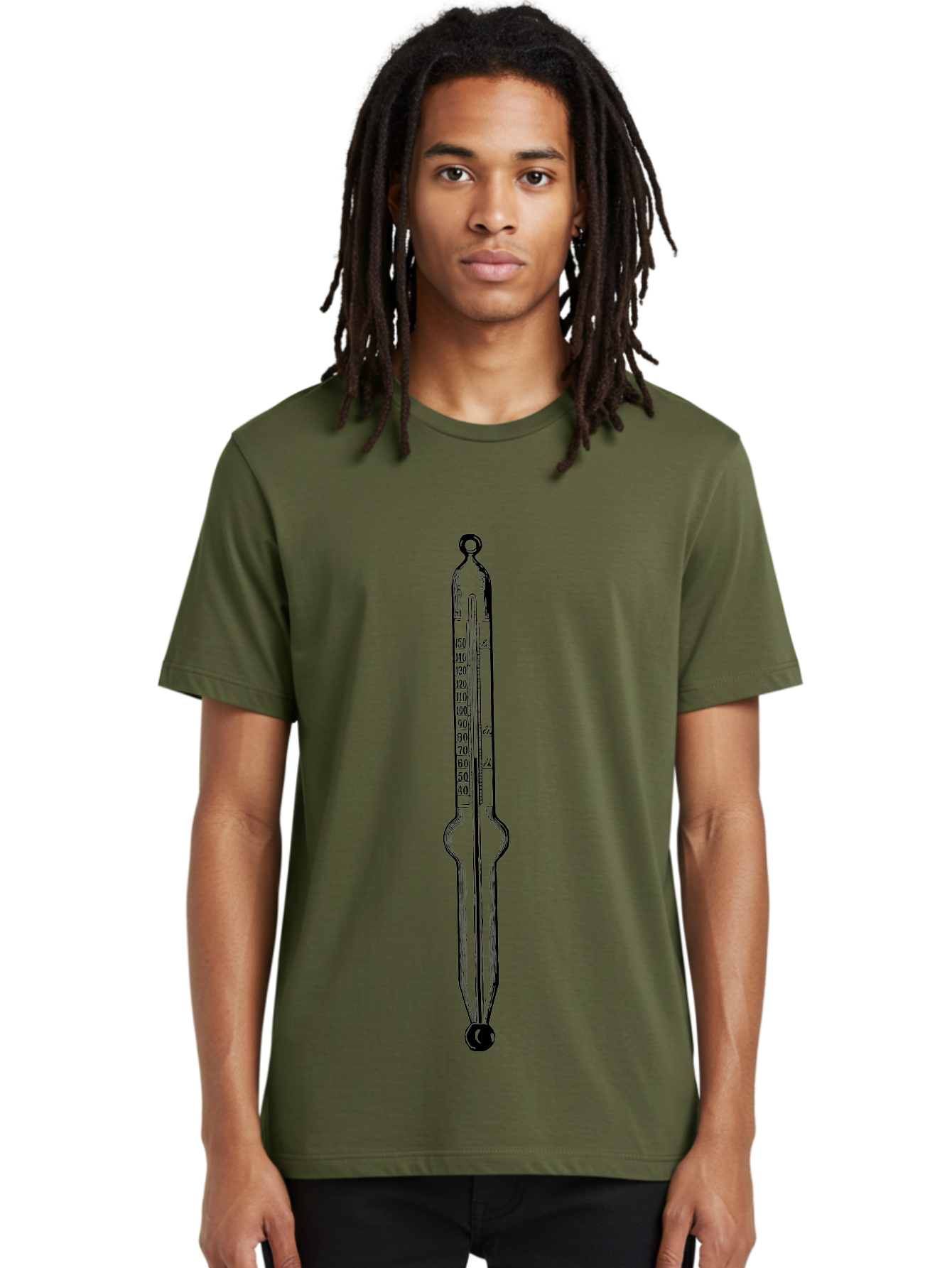 Thermometer-1 Men'S Graphic Tee, 100% Cotton, Comfortable Casual Summer Wear, Machine Washable, Classic Thermometer, Temperature Measurement, Scientific Instrument, Precise Readings, Mercury Thermometer, Fahrenheit Scale, Laboratory Equipment, Aad656
