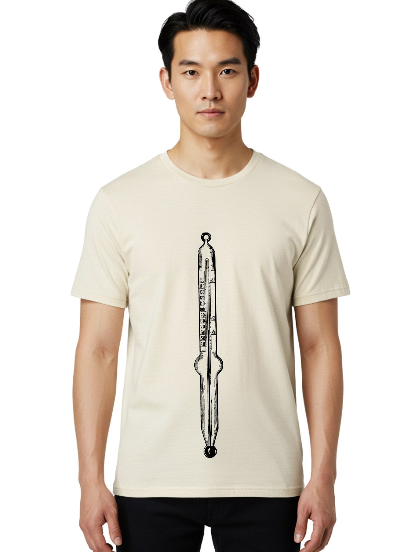 Thermometer-1 Men'S Graphic Tee, 100% Cotton, Comfortable Casual Summer Wear, Machine Washable, Classic Thermometer, Temperature Measurement, Scientific Instrument, Precise Readings, Mercury Thermometer, Fahrenheit Scale, Laboratory Equipment, Aad656