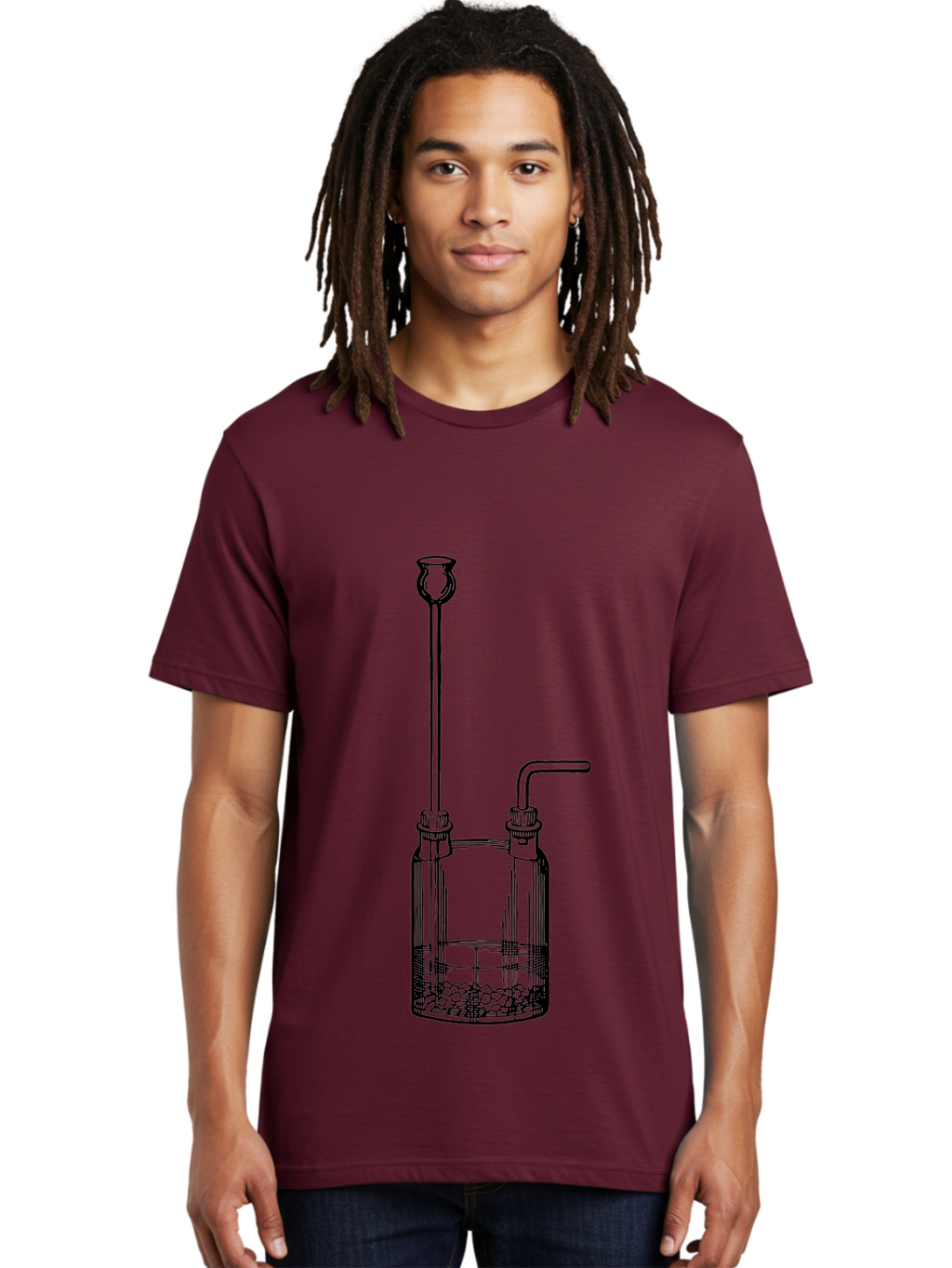 Wash-Bottle Men'S Graphic Tee, 100% Cotton, Comfortable Casual Summer Wear, Machine Washable, Laboratory Equipment, Glassware, Scientific Apparatus, Chemical Container, Woulfe Bottle, Laboratory Setup Aad661