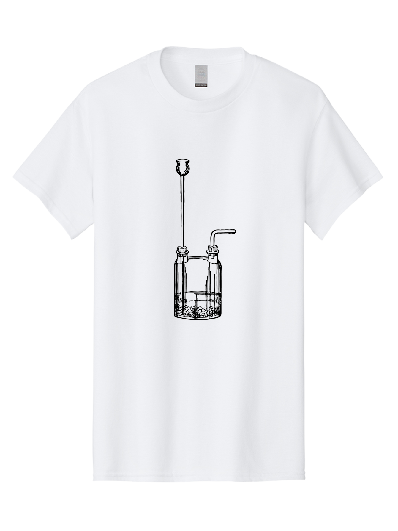 Wash-Bottle Men'S Graphic Tee, 100% Cotton, Comfortable Casual Summer Wear, Machine Washable, Laboratory Equipment, Glassware, Scientific Apparatus, Chemical Container, Woulfe Bottle, Laboratory Setup Aad661