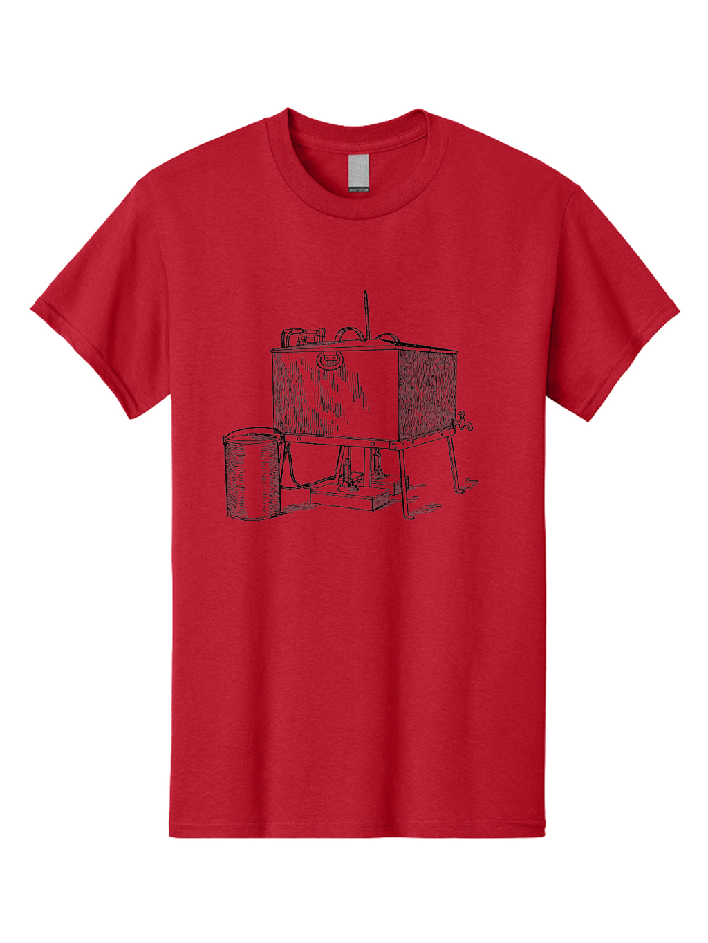 Water-Distiller Men'S Graphic Tee, 100% Cotton, Comfortable Casual Summer Wear, Machine Washable, Water Filtration, Purification System, Vintage Design, Retro Style, Industrial Equipment, Water Treatment, Classic Machinery, Aad662