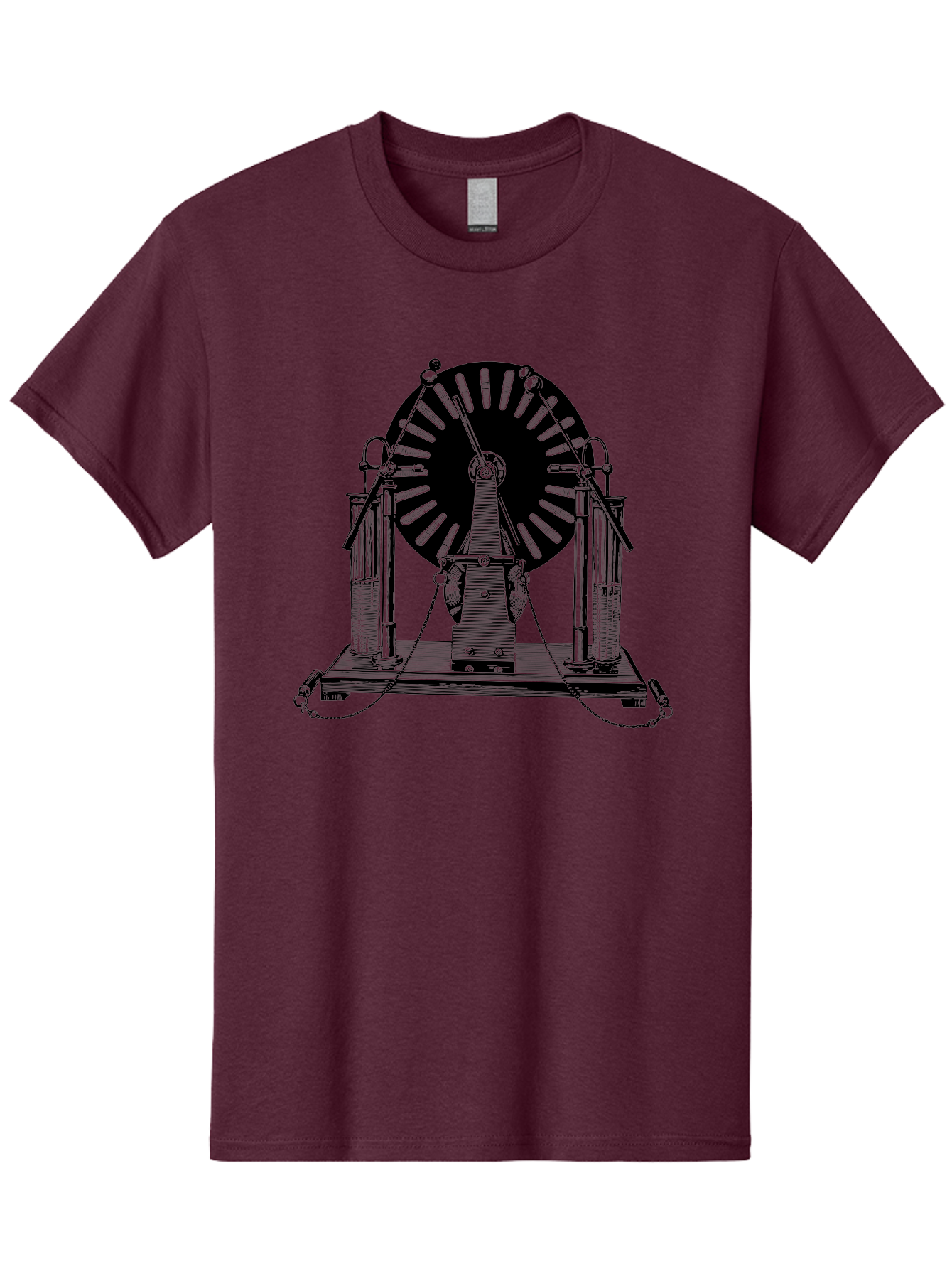 Wimshurst-Machine Men'S Graphic Tee, 100% Cotton, Comfortable Casual Summer Wear, Machine Washable, Electrostatic Generator, Wimshurst Machine, Scientific Equipment, Vintage Technology, Static Electricity, Experimental Device, Aad663