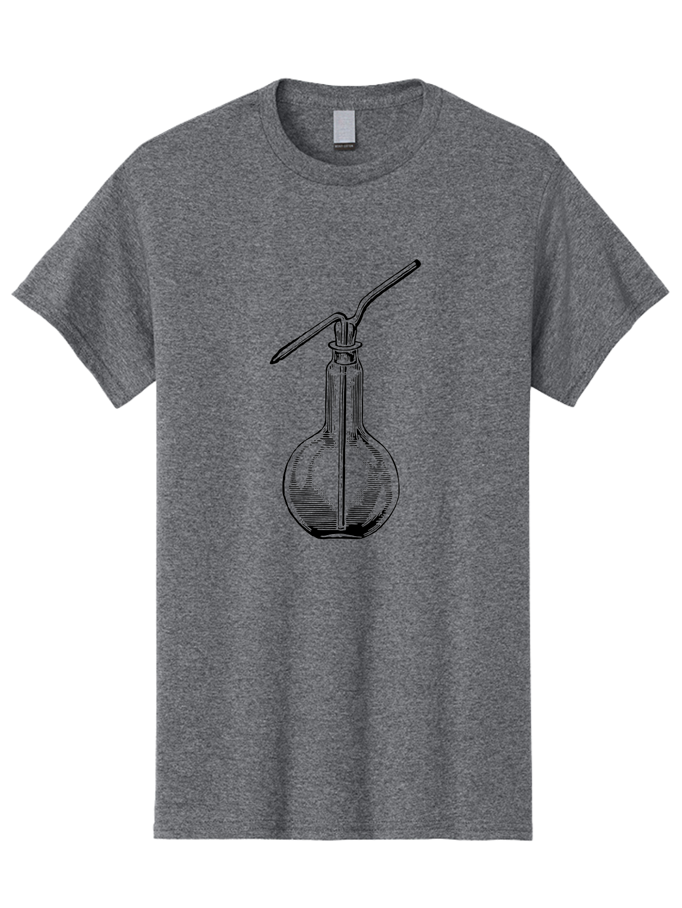 Woulfe-Bottle Men'S Graphic Tee, 100% Cotton, Comfortable Casual Summer Wear, Machine Washable, Laboratory Equipment, Glassware, Science Tools, Chemistry Lab, Wash Bottle, Chemical Apparatus, Scientific Instruments, Experimental Gear Aad665