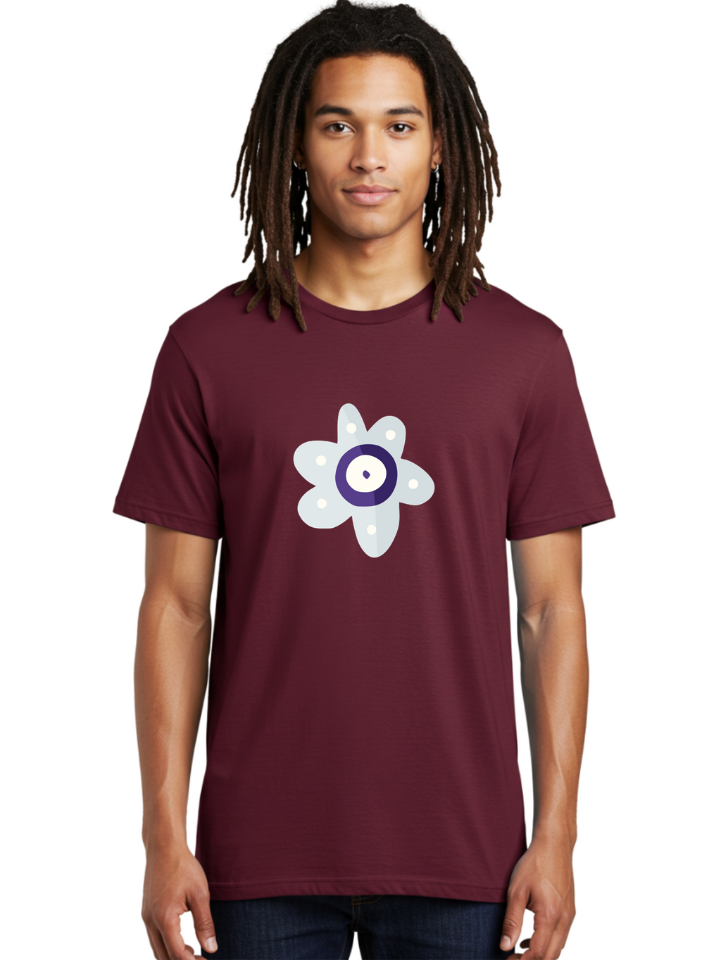 All-Seeing-Flower Men'S Graphic Tee, 100% Cotton, Comfortable Casual Summer Wear, Machine Washable, All-Seeing Eye, Mystical Symbol, Spiritual Icon, Symbolic Eye, Mystic Graphics, Abstract Art, Symbolic Imagery, Esoteric Symbols Aad667