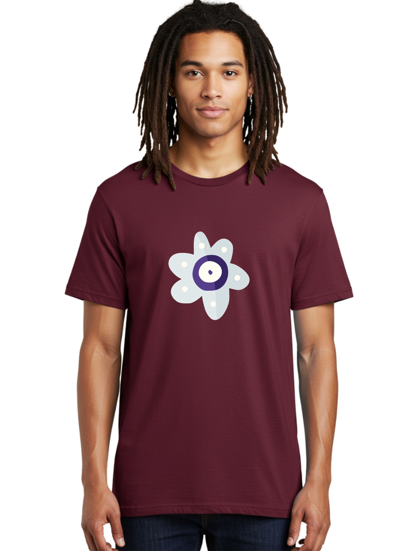 All-Seeing-Flower Men'S Graphic Tee, 100% Cotton, Comfortable Casual Summer Wear, Machine Washable, All-Seeing Eye, Mystical Symbol, Spiritual Icon, Symbolic Eye, Mystic Graphics, Abstract Art, Symbolic Imagery, Esoteric Symbols Aad667