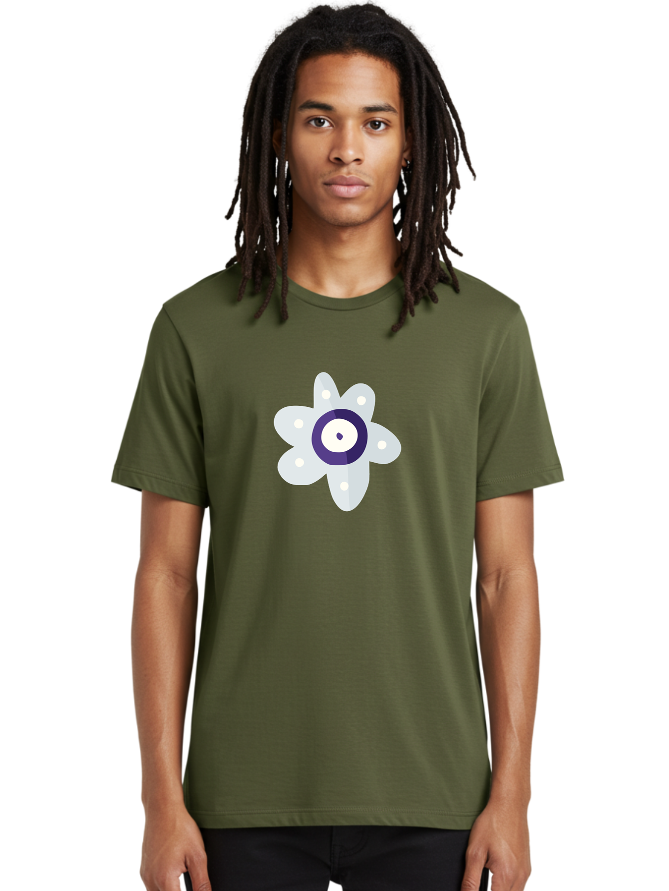 All-Seeing-Flower Men'S Graphic Tee, 100% Cotton, Comfortable Casual Summer Wear, Machine Washable, All-Seeing Eye, Mystical Symbol, Spiritual Icon, Symbolic Eye, Mystic Graphics, Abstract Art, Symbolic Imagery, Esoteric Symbols Aad667
